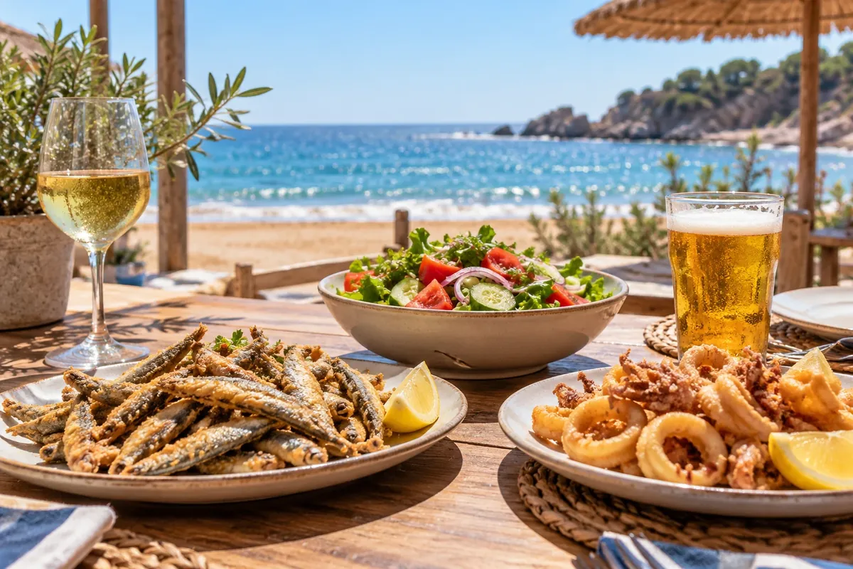 Comida en un chiringuito de playa, gasto en ocio en la Costa del Sol
