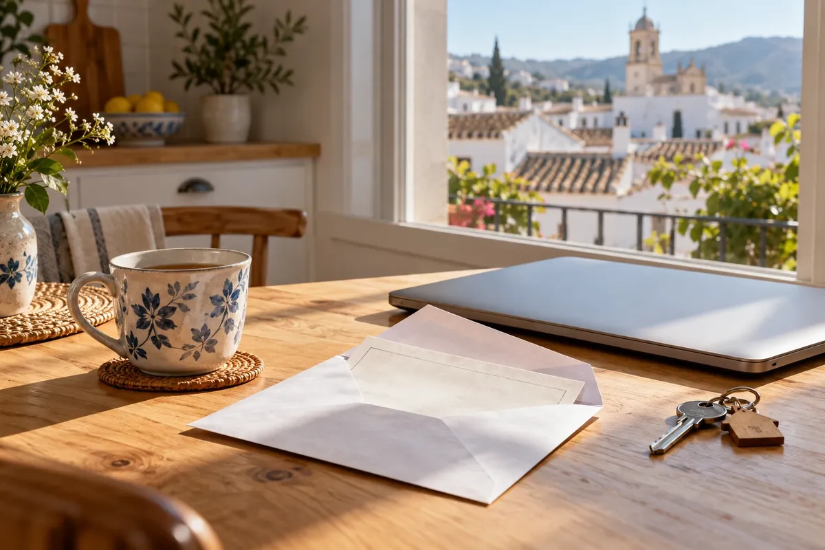 Carta de Hacienda sobre una mesa, impuestos de no residentes por su vivienda