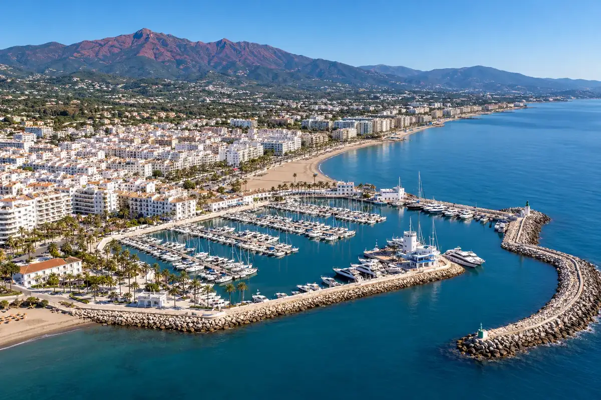 Vista aérea de Estepona, una de las mejores zonas de la Costa del Sol